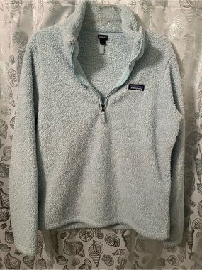 Patagonia Women's Light Blue Sherpa Quarter-Zip Pullover Size Large